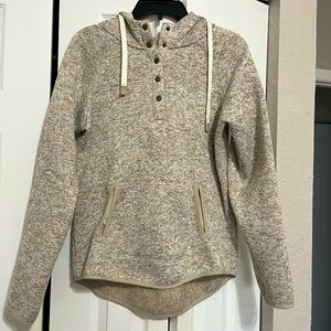 Hooded snap neckline pullover. Size M